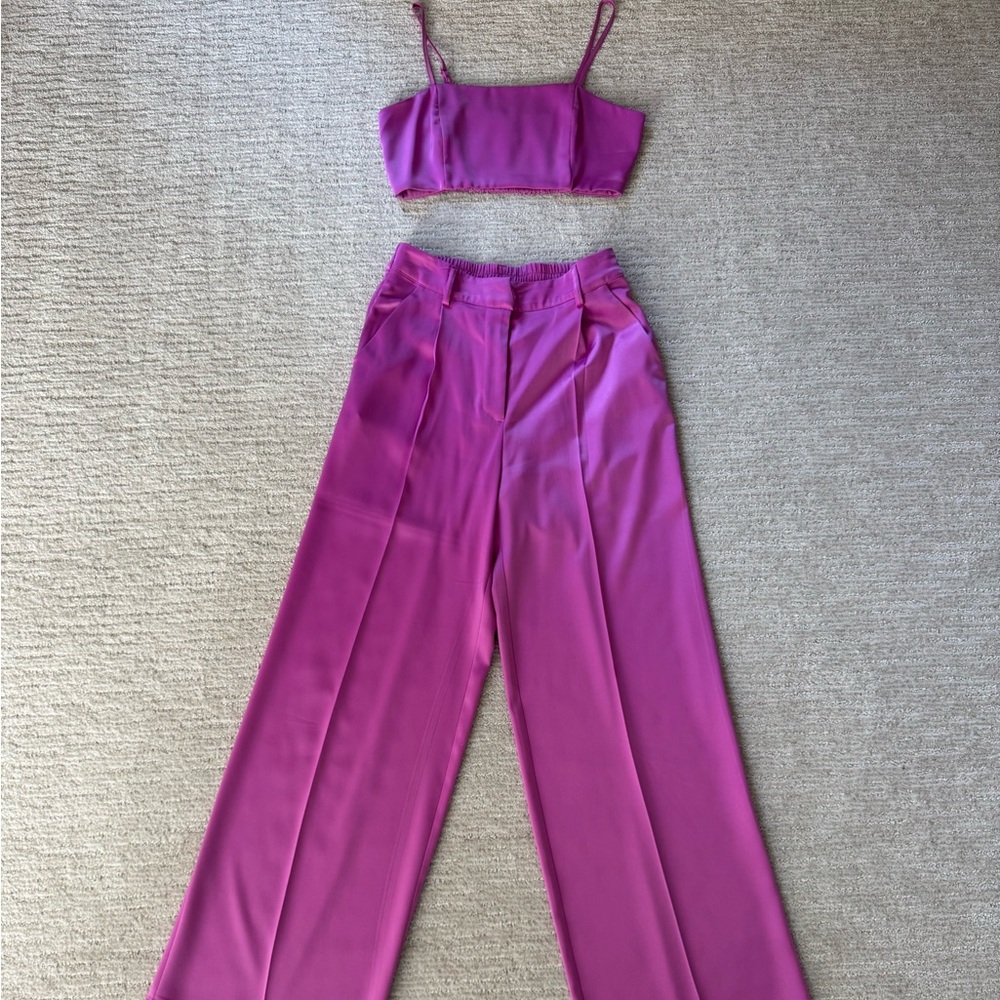 Size Small House of Harlow 1960 Women's Purple / Pink Two-Piece Satin-like Set